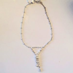 Vintage Avon Real Silver & Crystals Ankle Bracelet